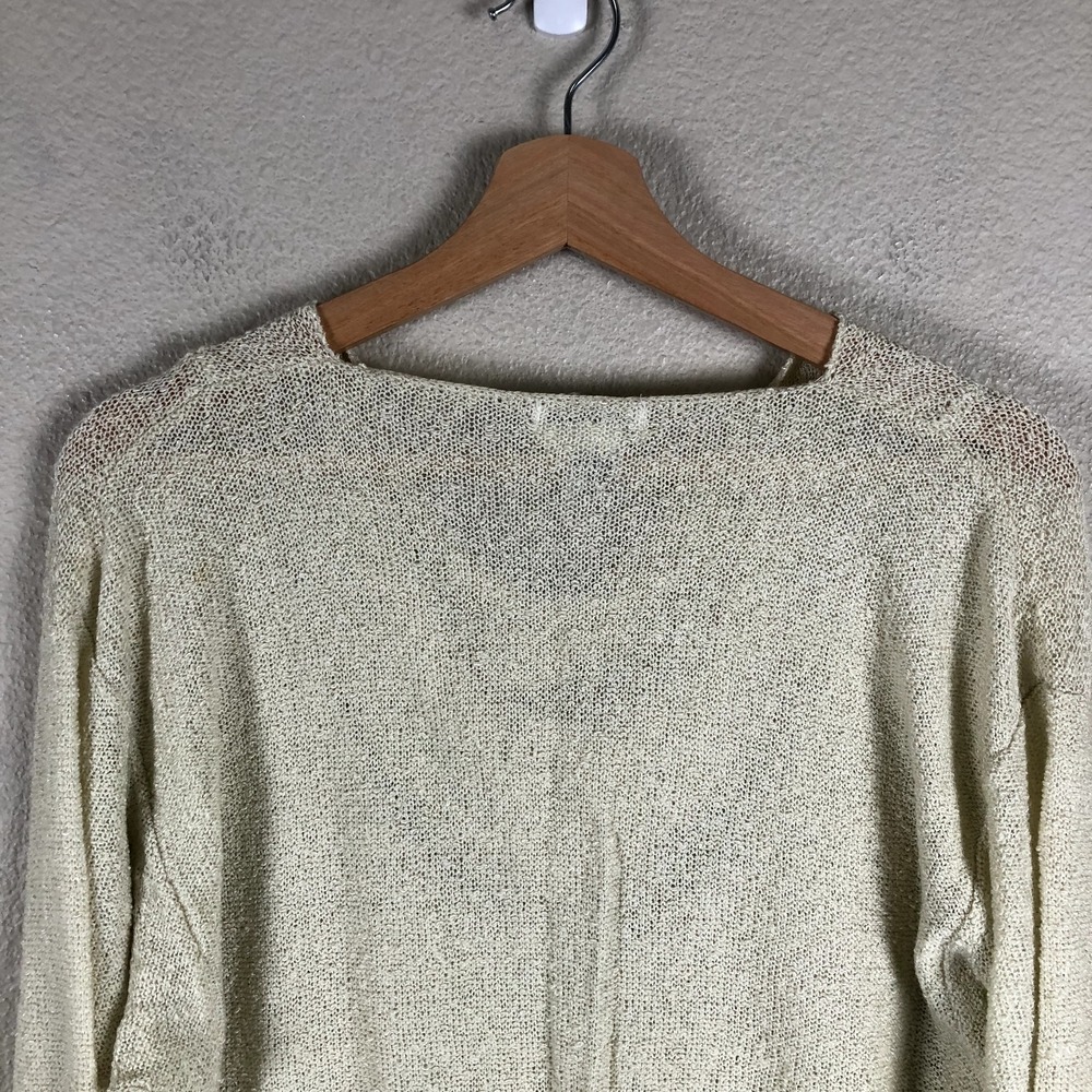 Campus Casuals Shirt Sweater Womens Large Off White Knit Loose Neck Sheer Casual - Picture 5 of 16